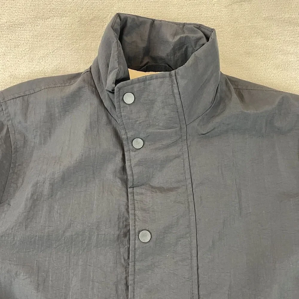 Abercrombie & Fitch Jacket Coat Men Medium Black Wind Water Resistant Nylon $199